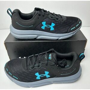 Under Armour Charged Assert 10 Black Blue Running Shoes 3026175-003 Mens Size 9